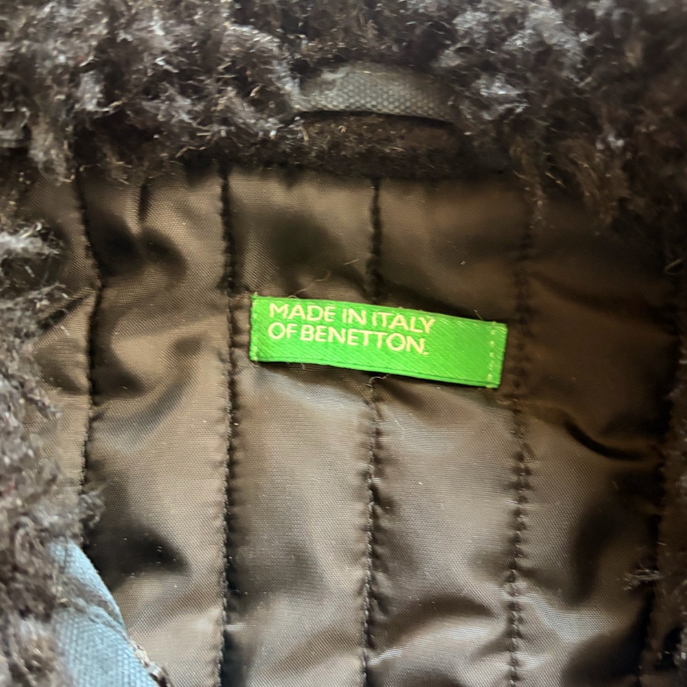 United Colors Of Benetton Long Trench Coat with Faux Fur Trim - Picture 2 of 3
